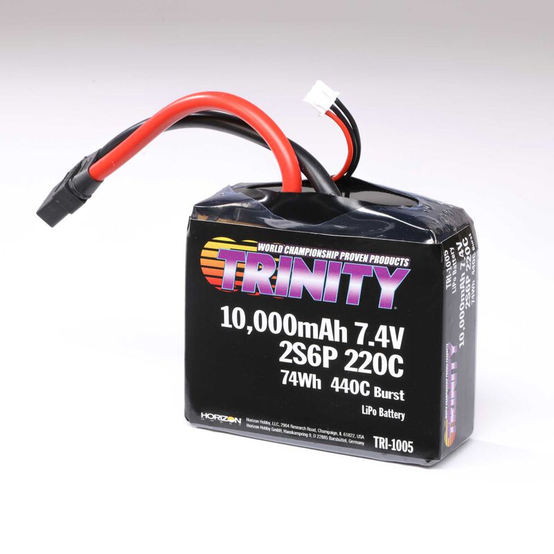 7.4V 10,000mAh 2S6P 220C Drag Racing LiPo Battery, XT90