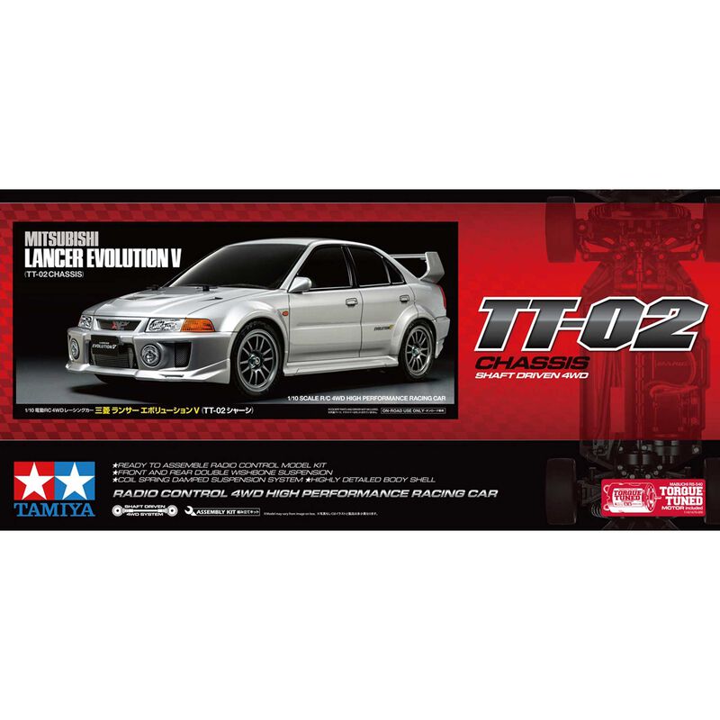 1/10 Mitsubishi Lancer Evolution V TT-02 4x4 On-Road Touring Kit