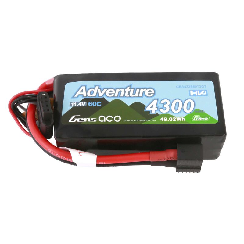 11.4V 4300mAh 3S 60C G-Tech Smart LiPo Battery: Deans/ XT60