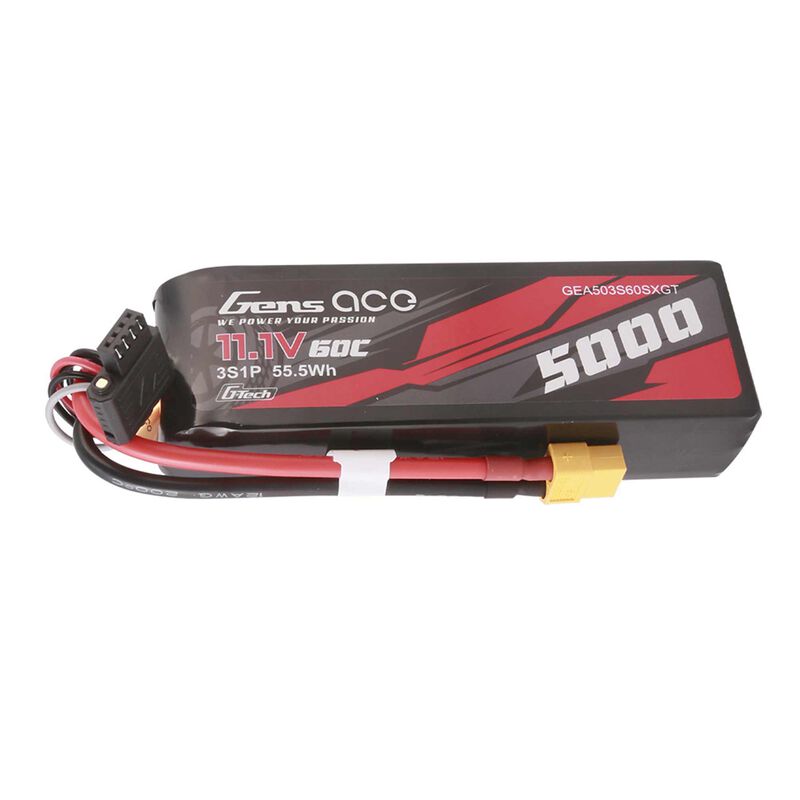 11.1V 5000mAh 3S 60C G-Tech Smart LiPo Battery: XT60