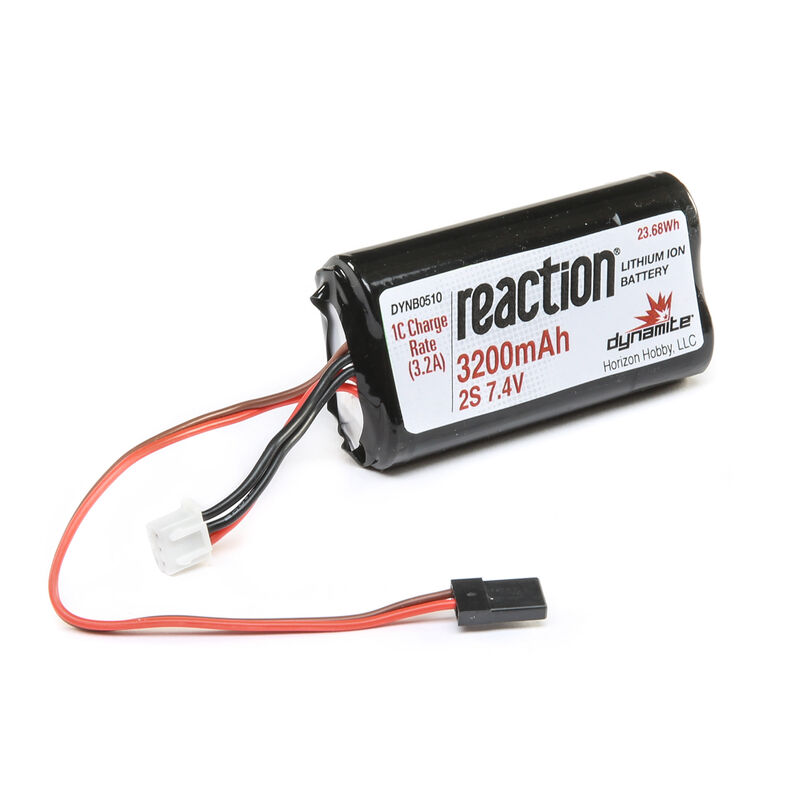 7.4V 3200mAh 2S Reaction Li-Ion Receiver Battery: Universal Receiver