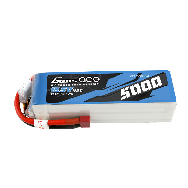 18.5V 5000mAh 5S 45C LiPo Battery: Deans