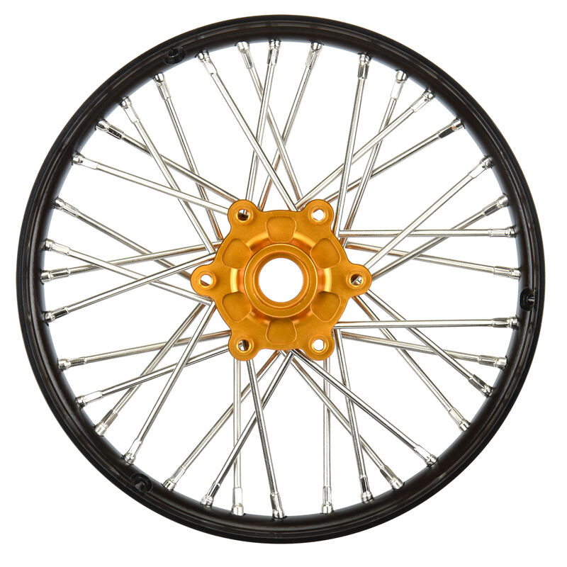 1/4 Pro-Spec Aluminum V2 Bead Front Wheel Black/Gold (1): Promoto-MX