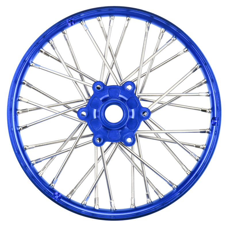 1/4 Pro-Spec Aluminum V2 Bead Front Wheel Blue/Blue (1): Promoto-MX