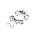 Aluminum Triple Clamp Set, Silver: Promoto-MX