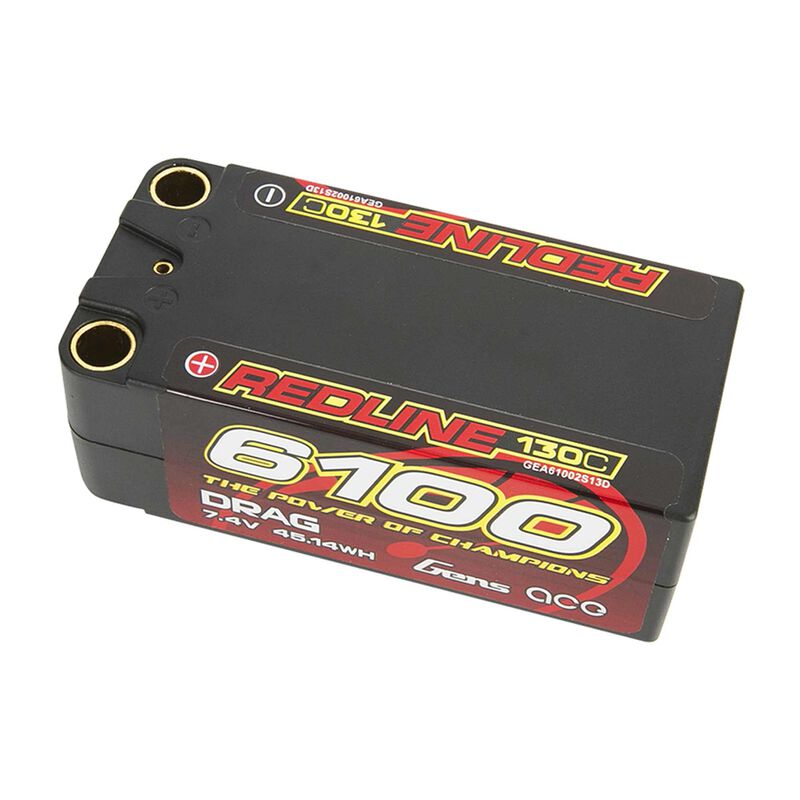 7.4V 6100mAh 2S 130C Shorty Hardcase LiPo Battery: 8mm Tubes