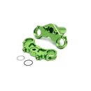 Aluminum Triple Clamp Set, Green: Promoto MX