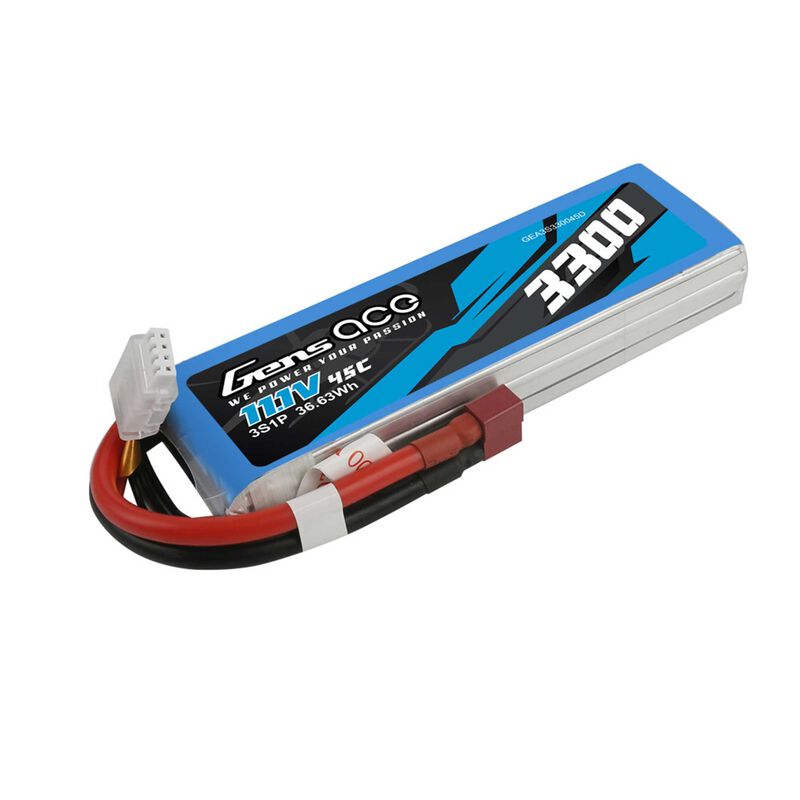 11.1V 3300mAh 3S 45C LiPo Battery: Deans