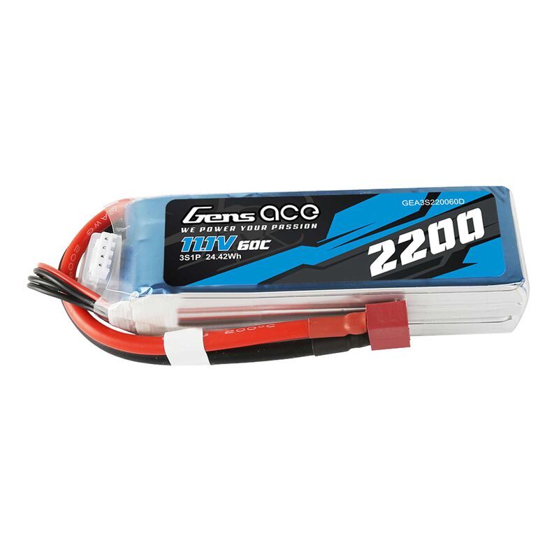 11.1V 2200mAh 3S 60C LiPo Battery: Deans