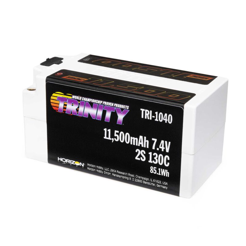 7.4V 11500mAh 2S2P 130C Fat Shorty LiPo Battery, 5mm Bullets