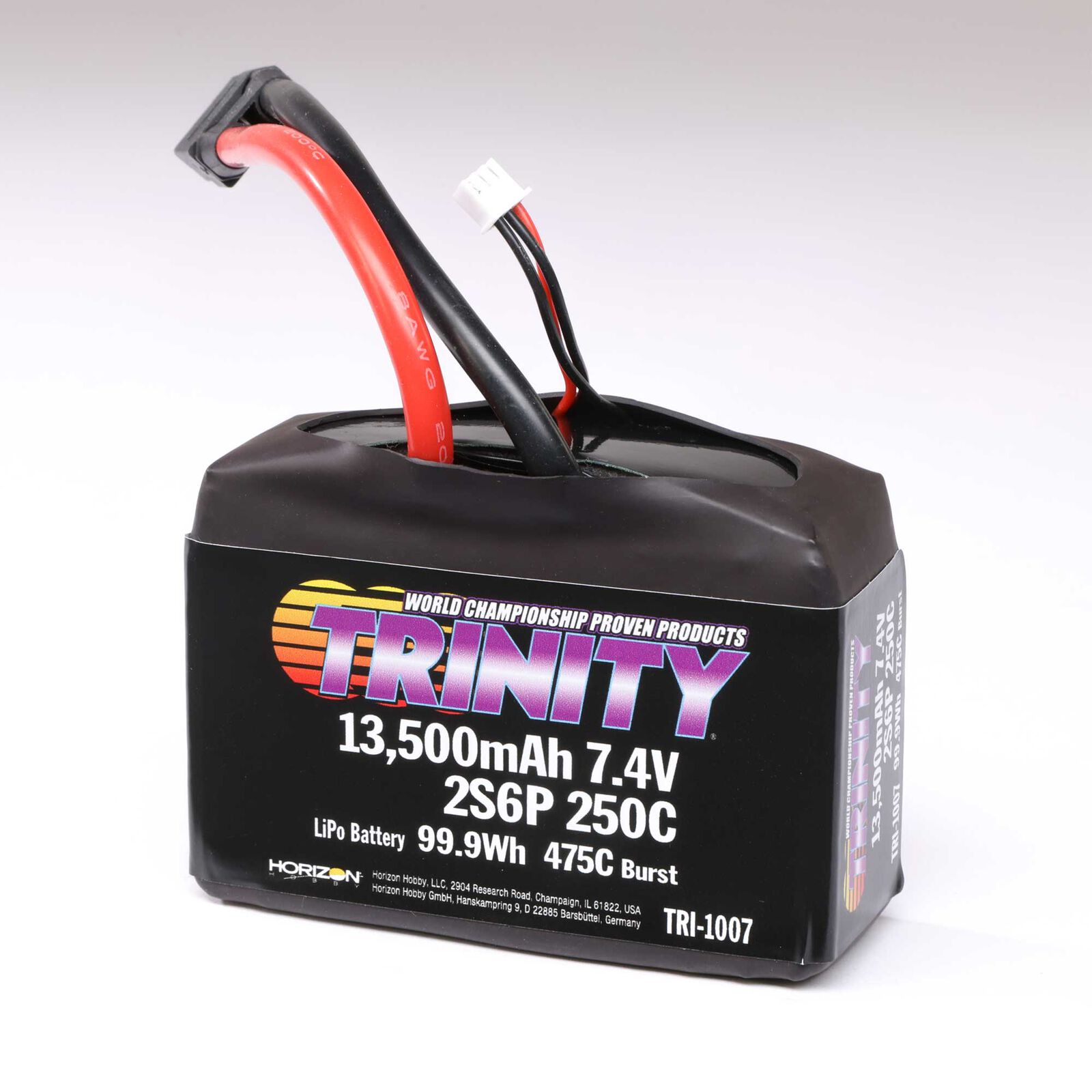 7.4V 13500mAh 2S6P 250C Drag Racing LiPo Battery, XT90