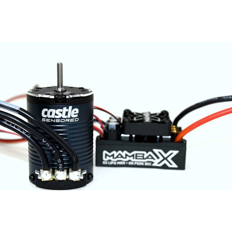 Mamba X Waterproof ESC/1406-2850Kv Sensored Brushless Motor Combo: 4mm Bullet