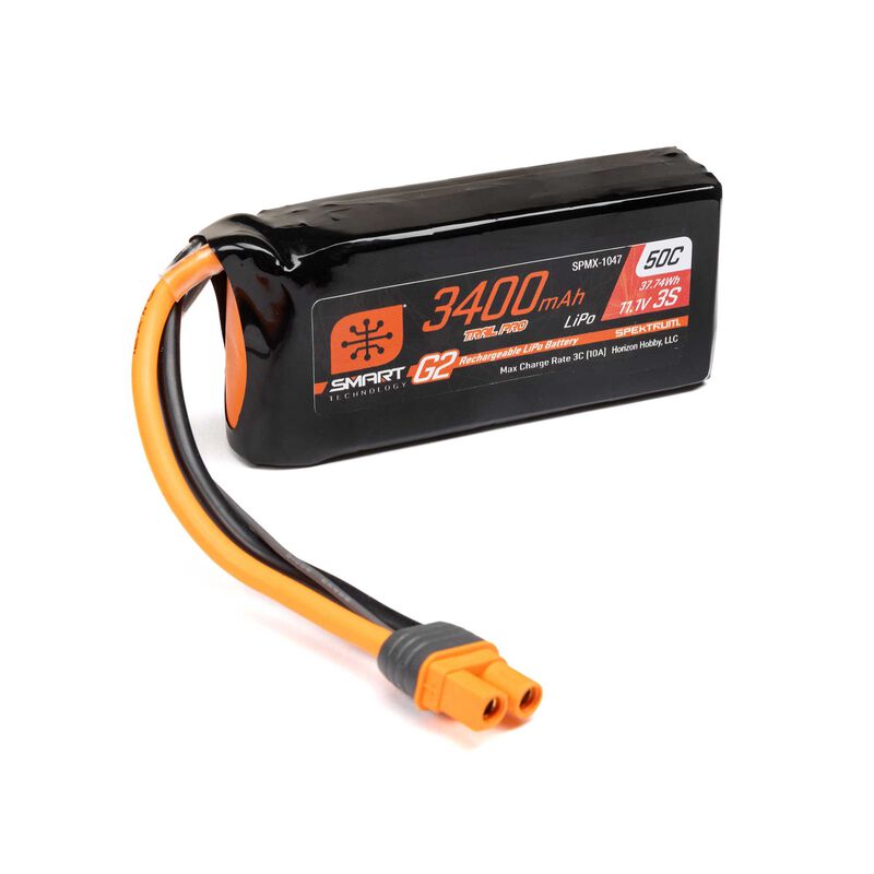 11.1V 3400mAh 3S 50C Smart G2 Trail Pro LiPo Battery: IC3