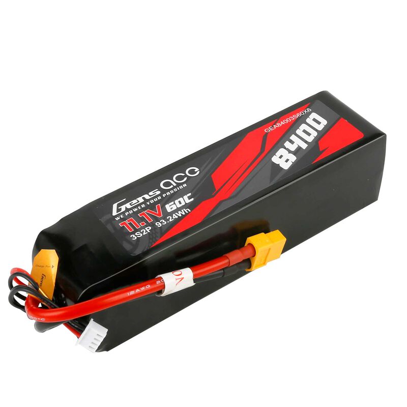 11.1V 8400mAh 3S 60C LiPo Battery: XT60