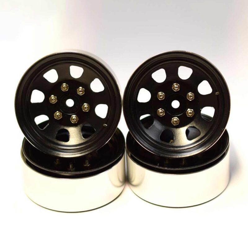 Black Steel 1.9 Beadlock 6-Lug Wagon Wheels12mm(4)