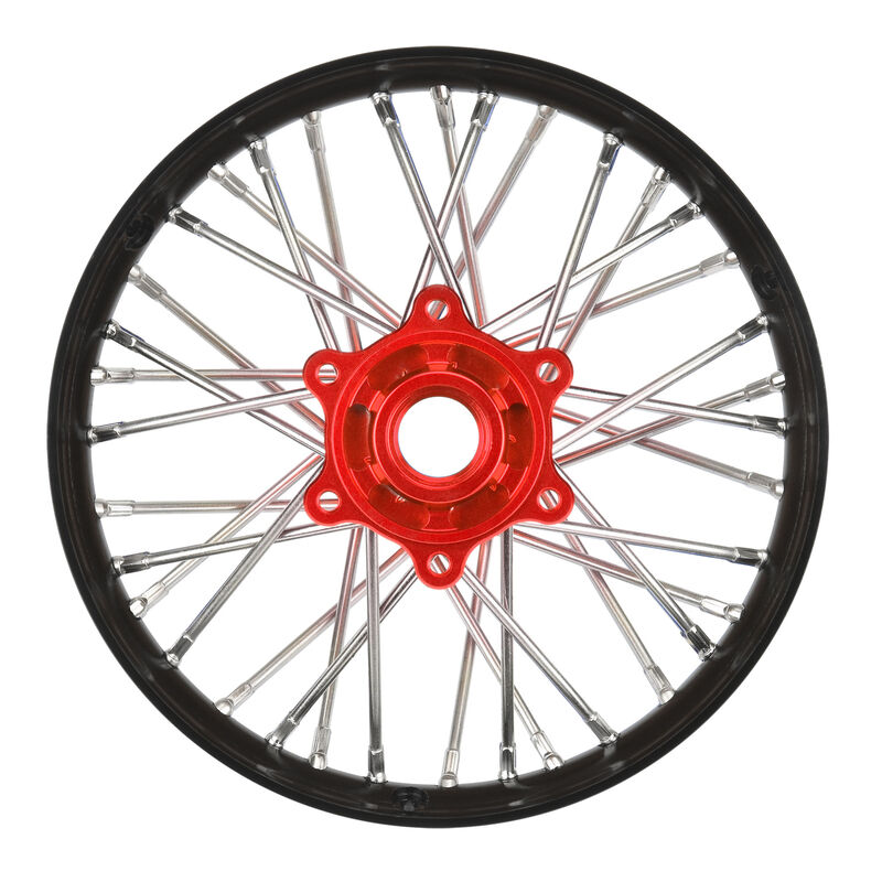 1/4 Pro-Spec Aluminum V2 Bead Rear Wheel Black/Red (1): Promoto-MX