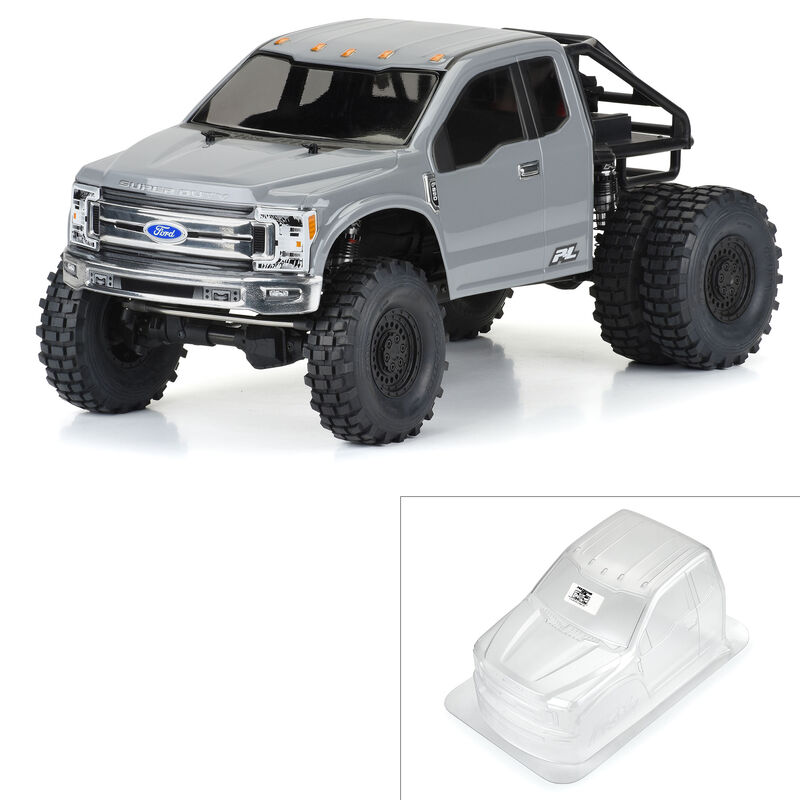 1/10 2017 Ford F-250 Super Duty Cab-Only Clear Body 12.3" WB Crawler