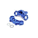 Aluminum Triple Clamp Set, Blue: Promoto-MX