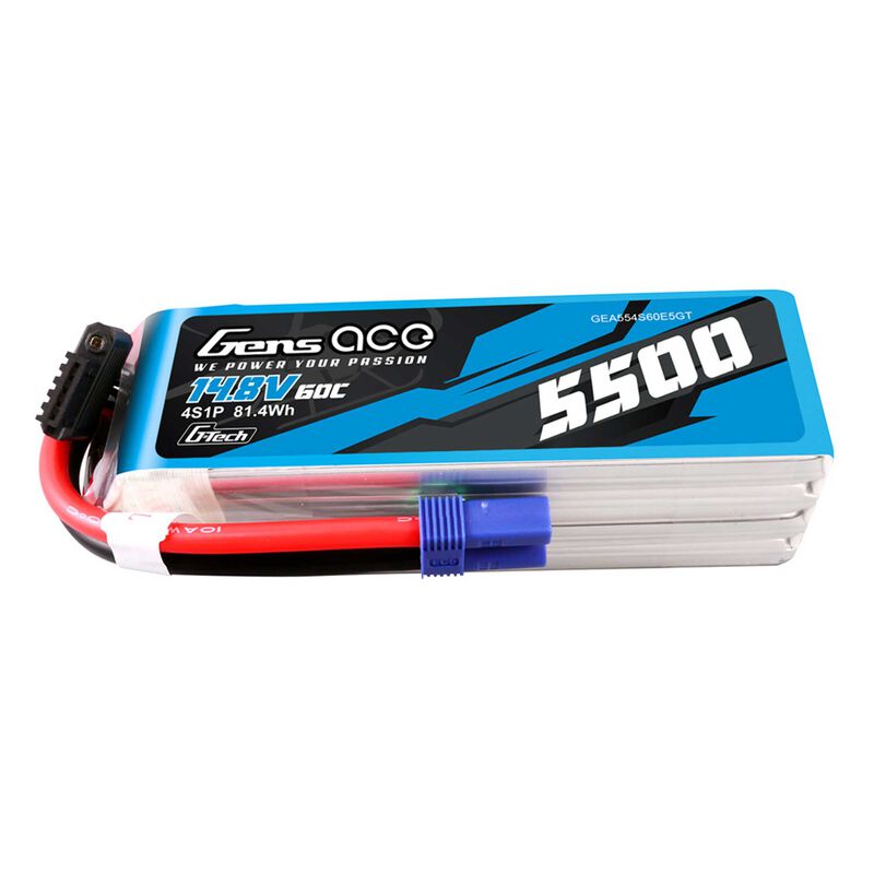 14.8V 5500mAh 4S 60C G-Tech Smart LiPo Battery: EC5