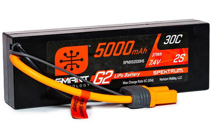 7.4V 5000mAh 2S 30C Smart LiPo Battery