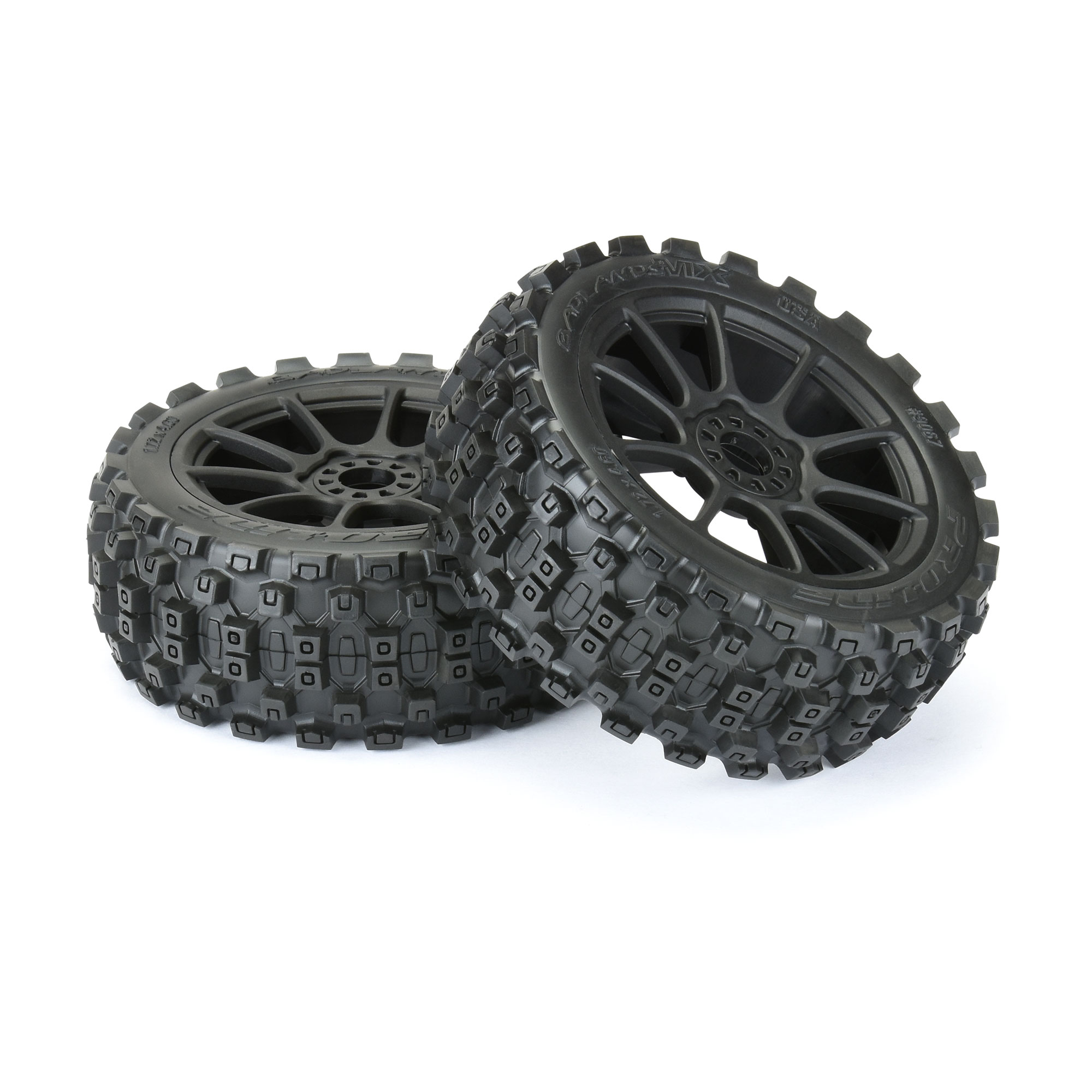 1/8 Badlands MX M2 F/R Buggy Tires Mounted 17mm Black Mach 10 (2)