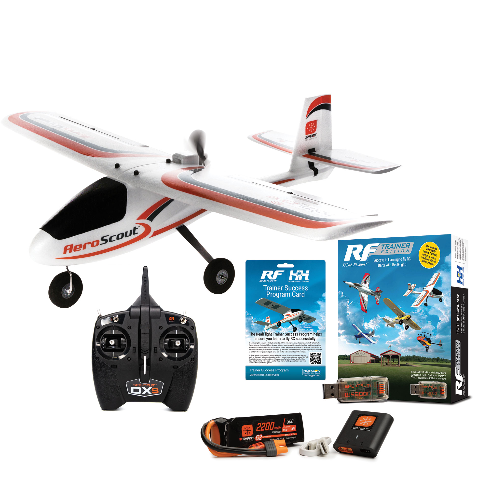 AeroScout S 2 1.1m and RealFlight Trainer Success Program Ultimate Combo