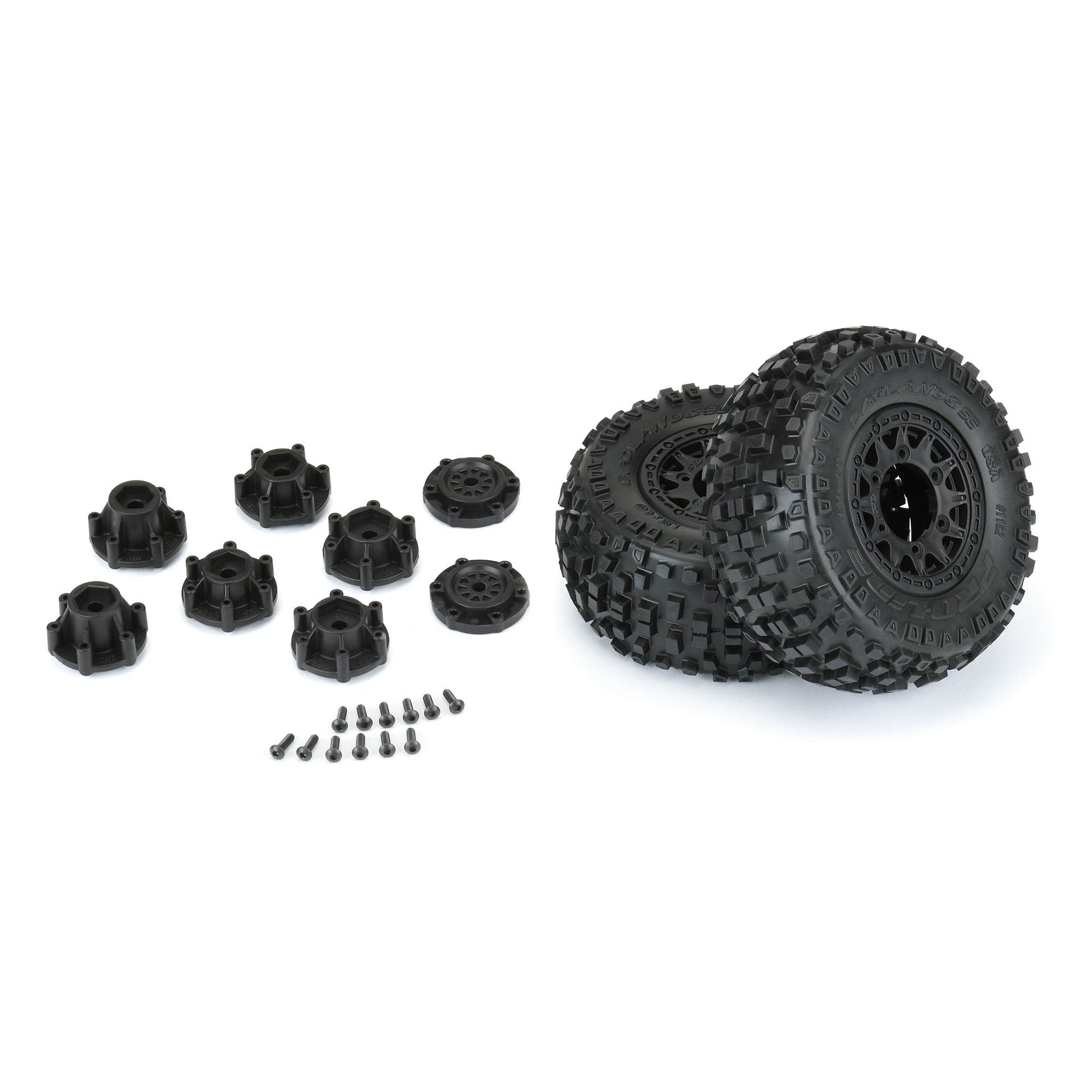 1/10 Badlands Front/Rear 2.2"/3.0" SC Mounted 12mm Black Raid (2)