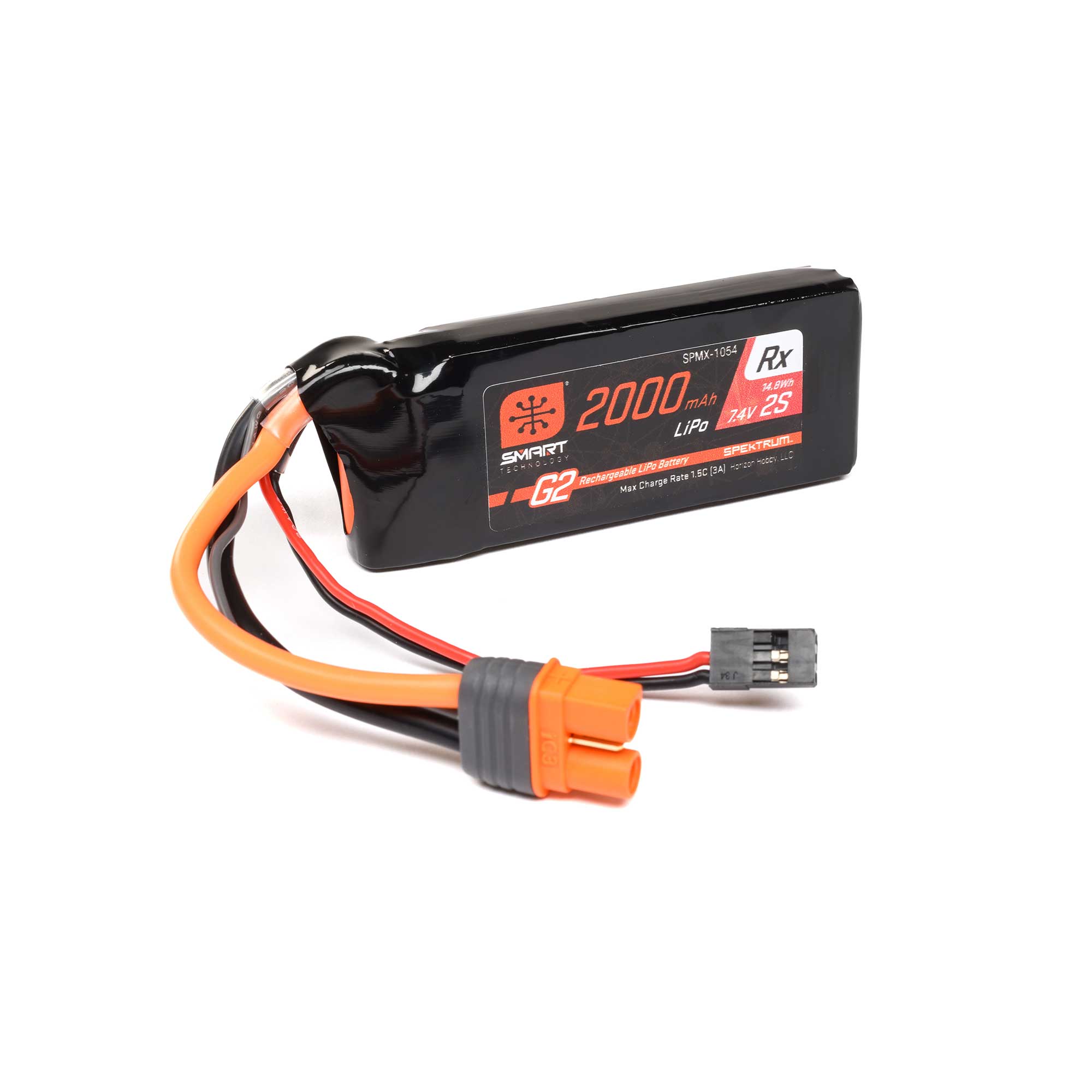 7.4V 2000mAh 2S 15C Smart G2 Receiver LiPo Battery: IC3