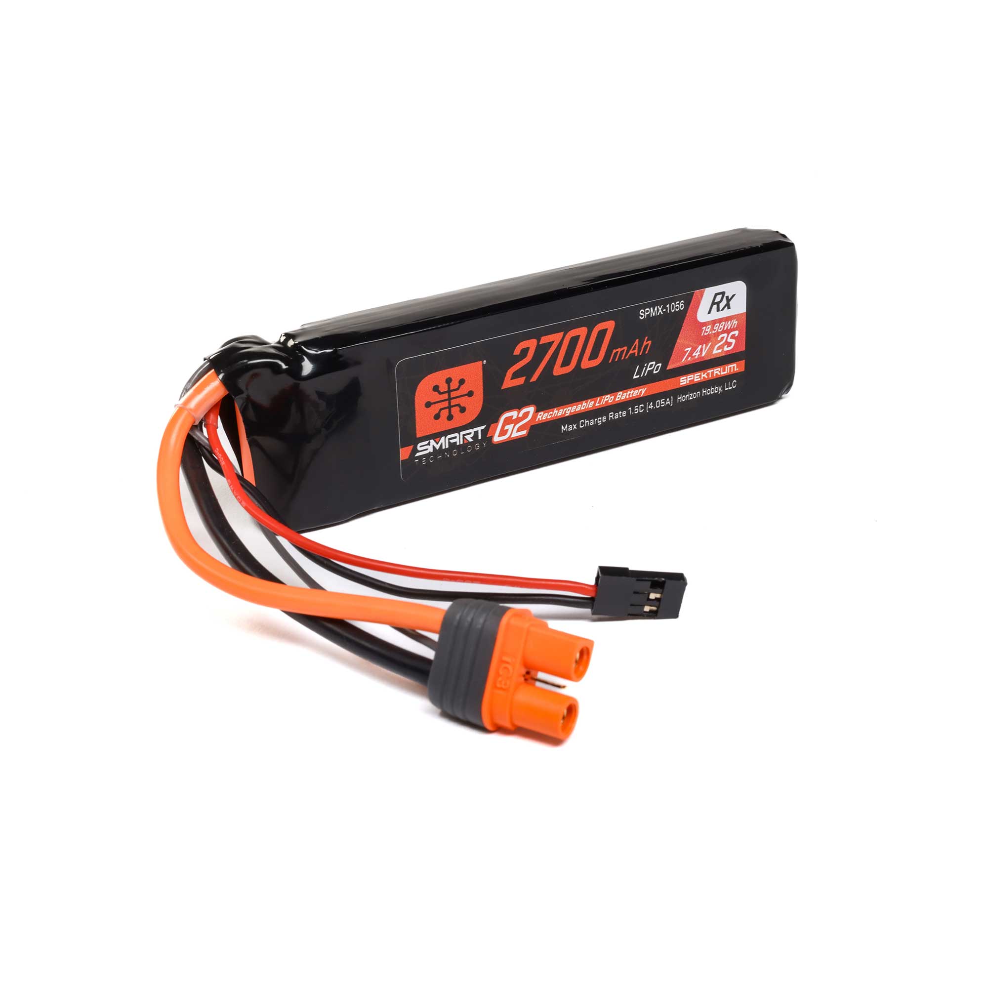 7.4V 2700mAh 2S 15C Smart G2 Receiver LiPo Battery: IC3