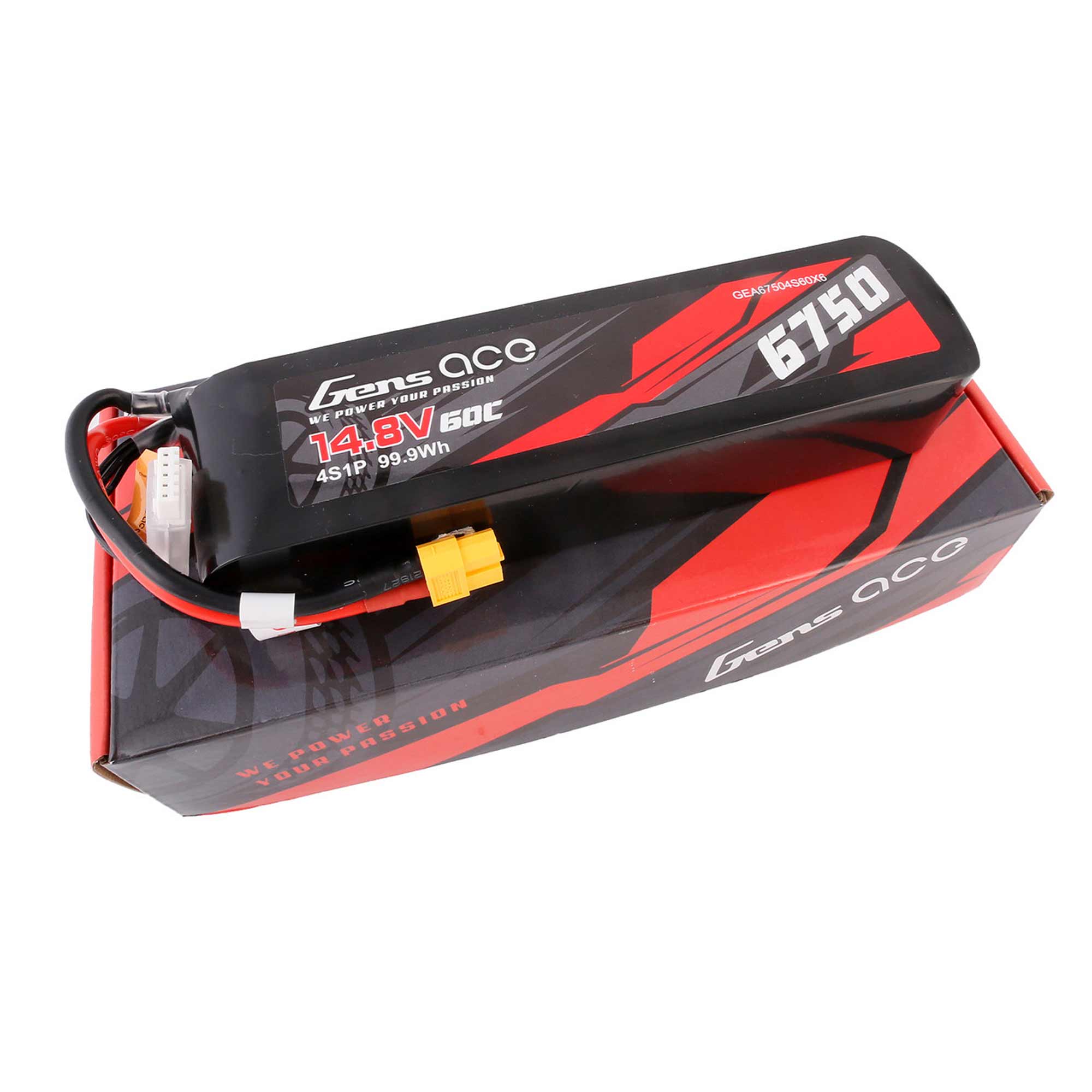 14.8V 6750mAh 4S 60C LiPo Battery: XT60