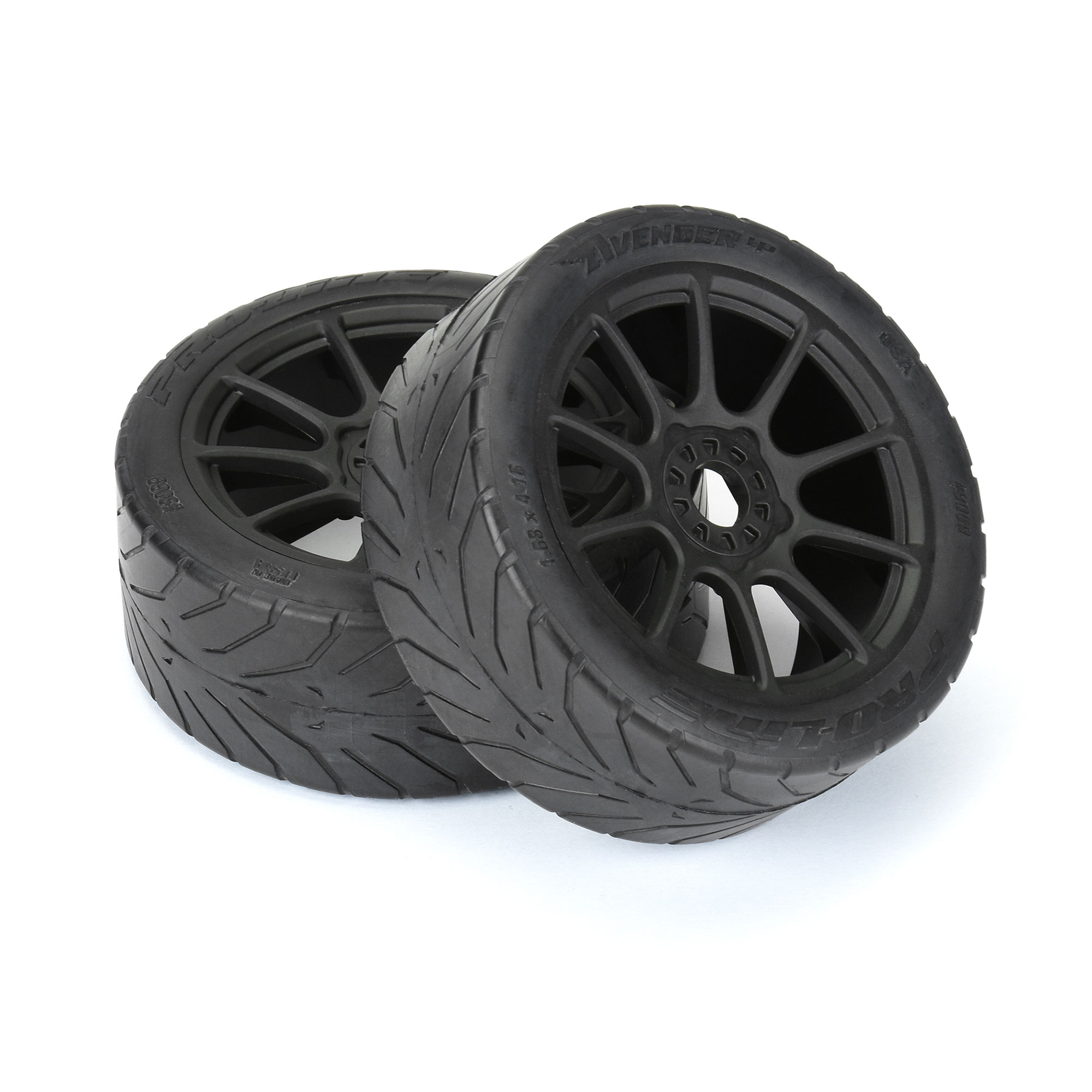 1/8 Avenger HP BELTED S3 Fr/Rr Buggy Tires Mounted 17mm Black (2)